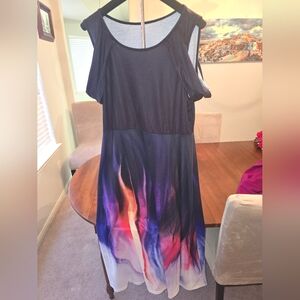 2XL Women's Maxi Dress in Black and Purple, Never Worn!